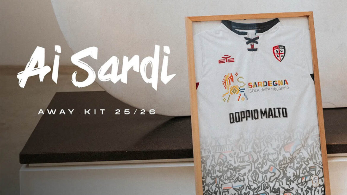 Camisa reserva do Cagliari Calcio 2025-2026 Eye Sport a Camisa reserva do Cagliari Calcio 2025-2026 Eye Sport