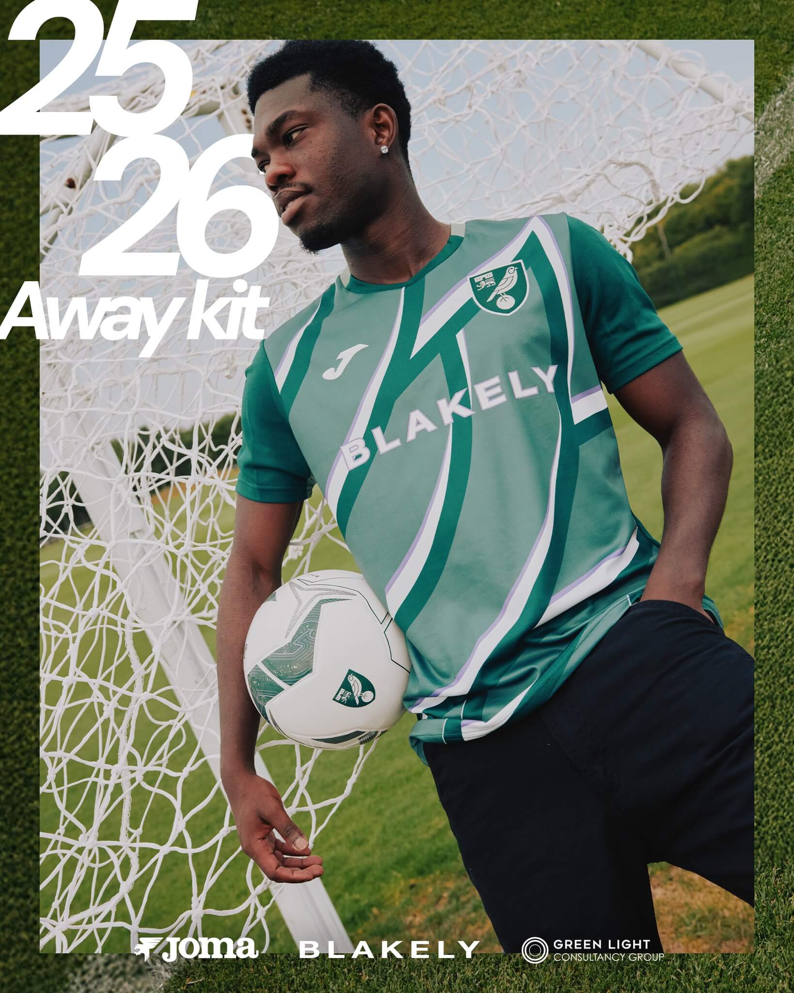 Norwich City lança nova camisa reserva 2025-2026 da JOMA