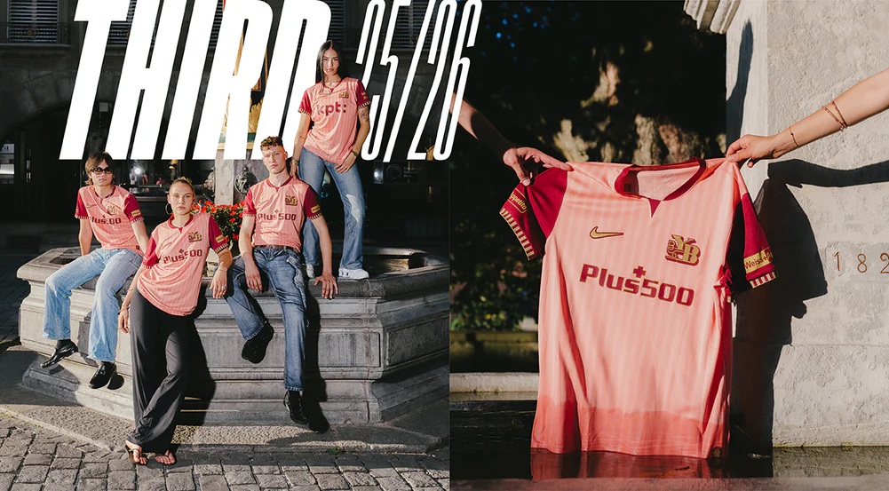 Young Boys apresenta nova terceira camisa 2025-2026 inspirada nas fontes de Berna