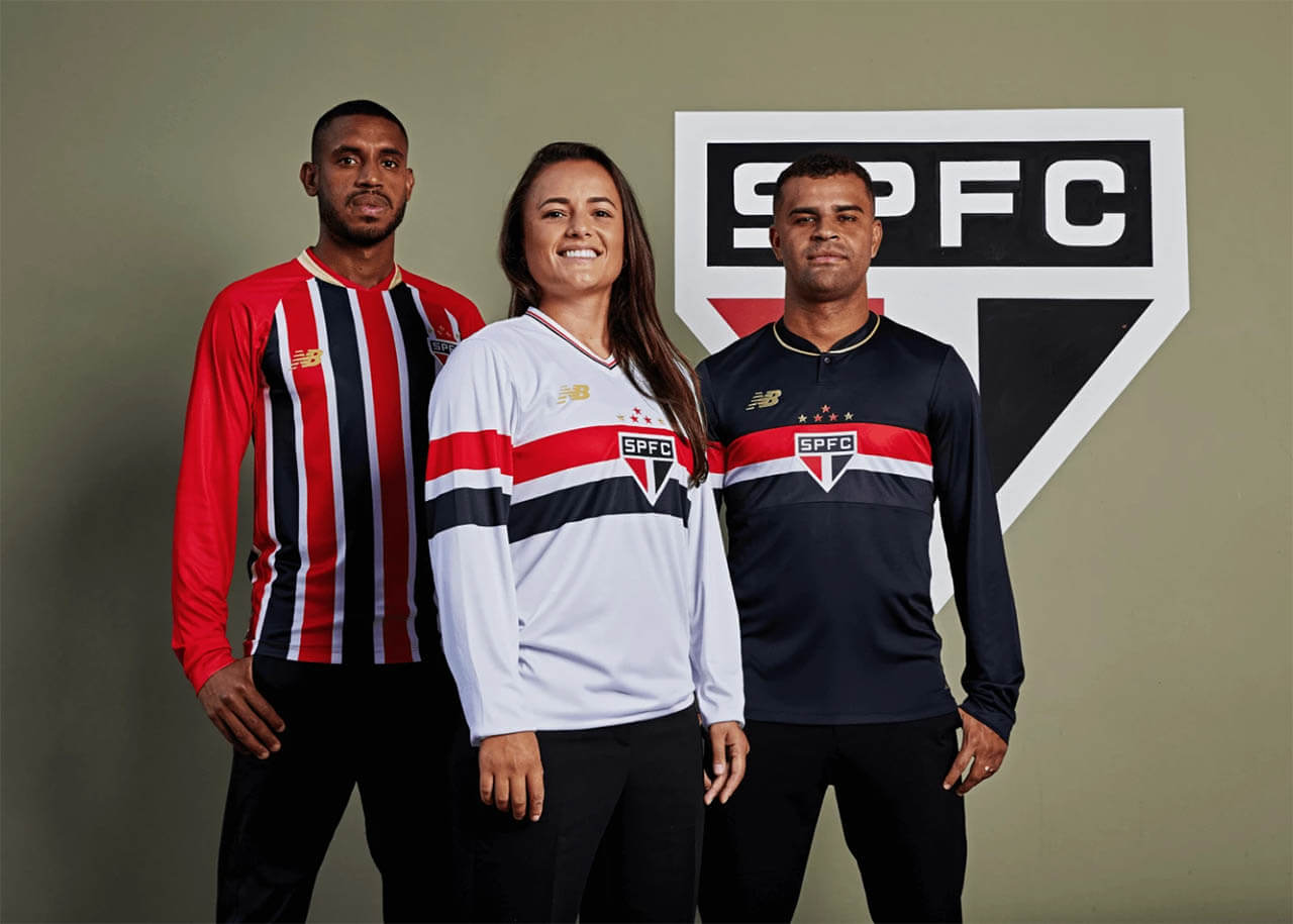 Camisas do São Paulo 2025-2026 New Balance Manga Longa