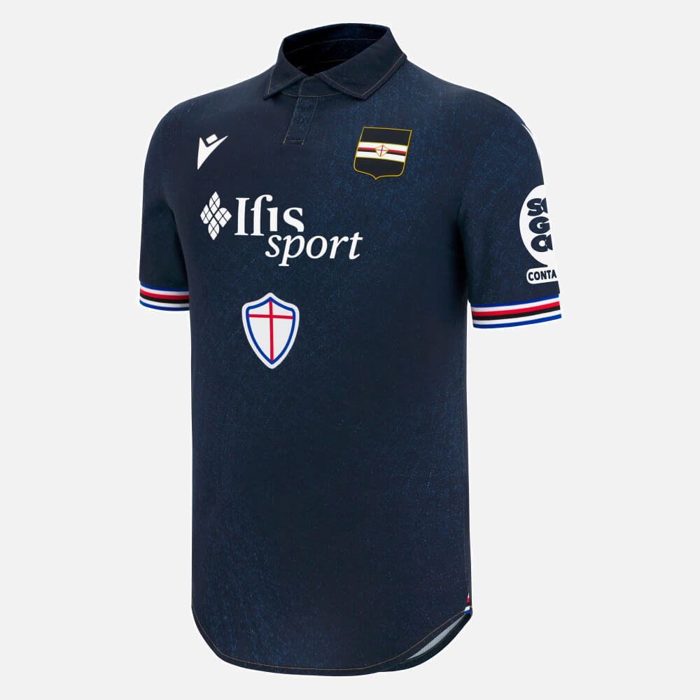 Sampdoria lança nova camisa três 2025-2026 com homenagem à moda de Gênova