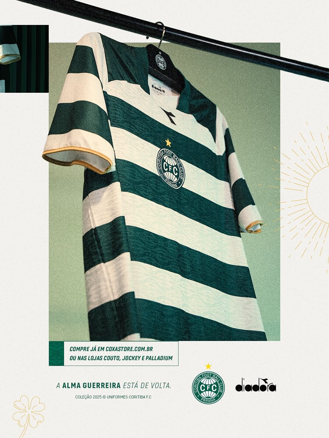 Terceira camisa do Coritiba 2025-2026 é lançada pela Diadora