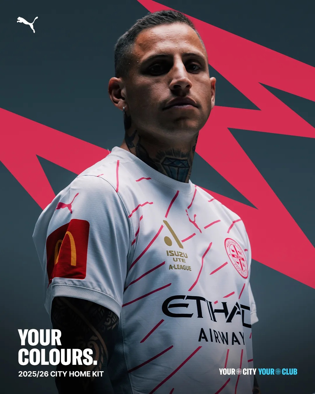 Camisas do Melbourne City 2025-2026 são lançadas pela PUMA