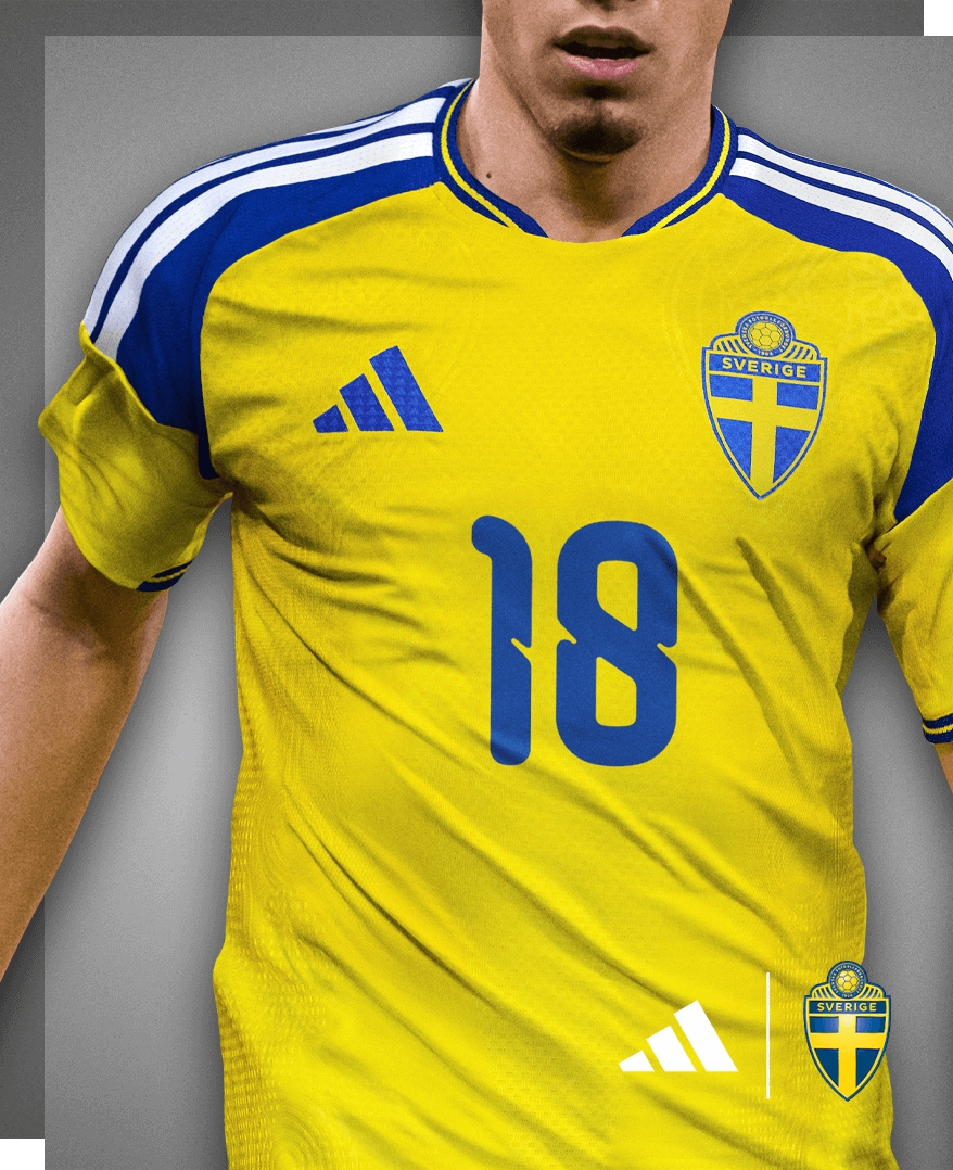 Camisa titular da Suécia 2026-2027 é lançada pela adidas