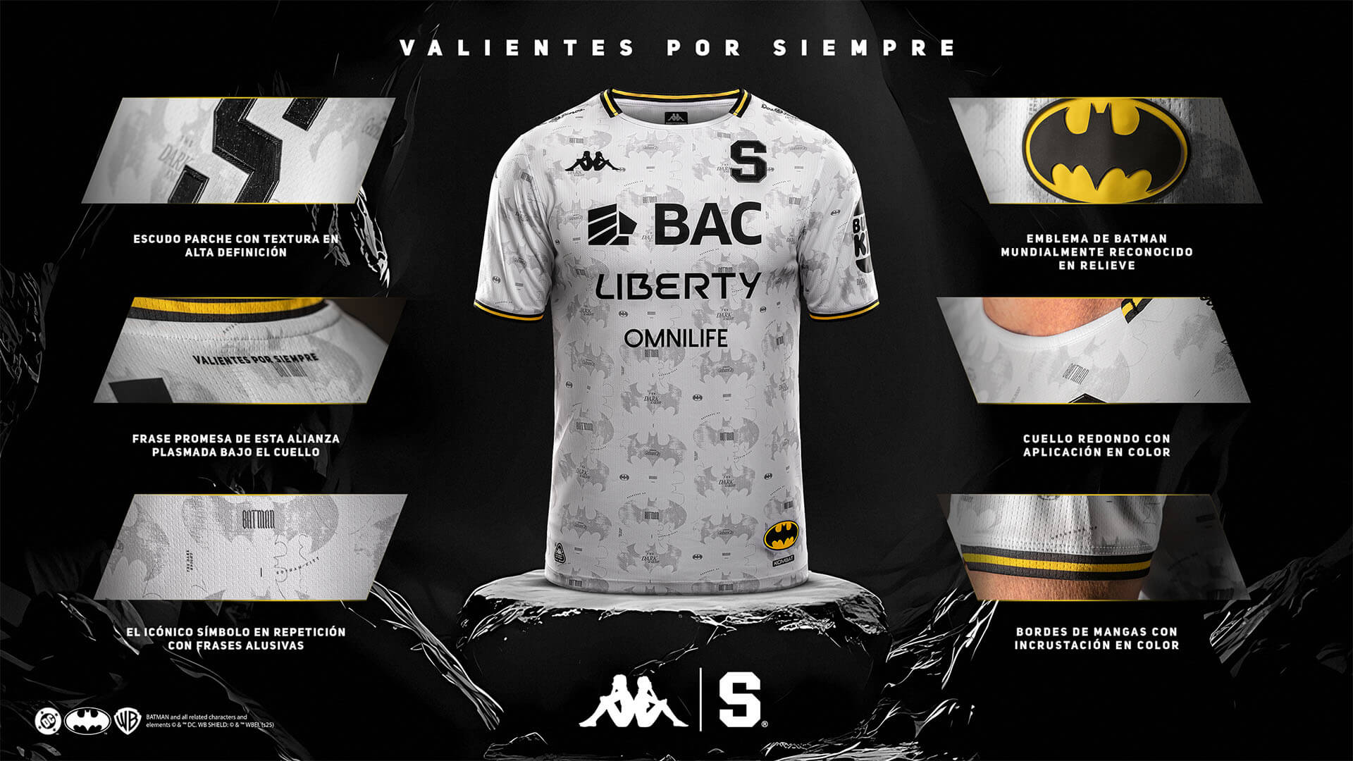 Camisas do Batman do Deportivo Saprissa 2025-2026 Kappa