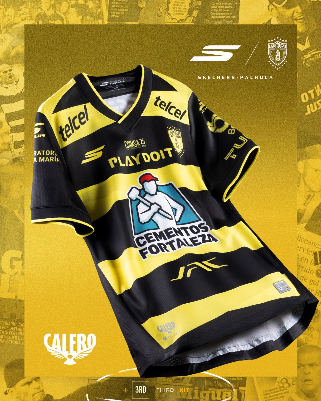 Terceira camisa do Pachuca 2025-2026 homenageia ídolo Miguel Calero