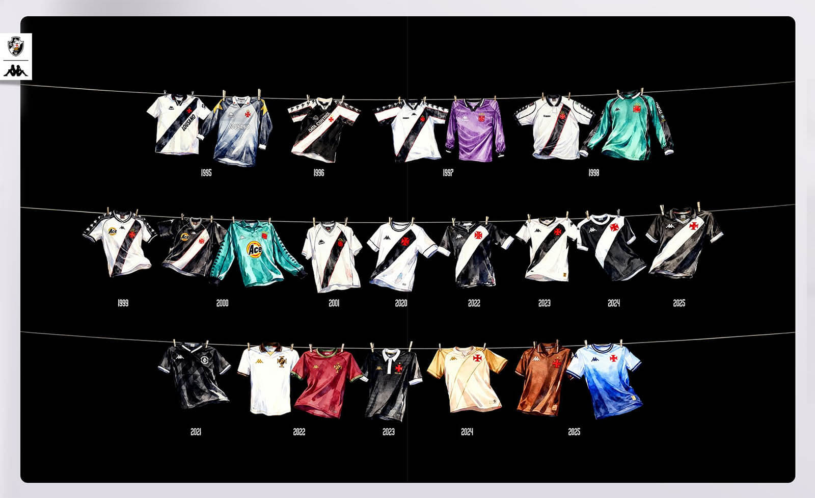 Vasco e Kappa lançam kit especial que celebra parceria histórica desde os anos 90