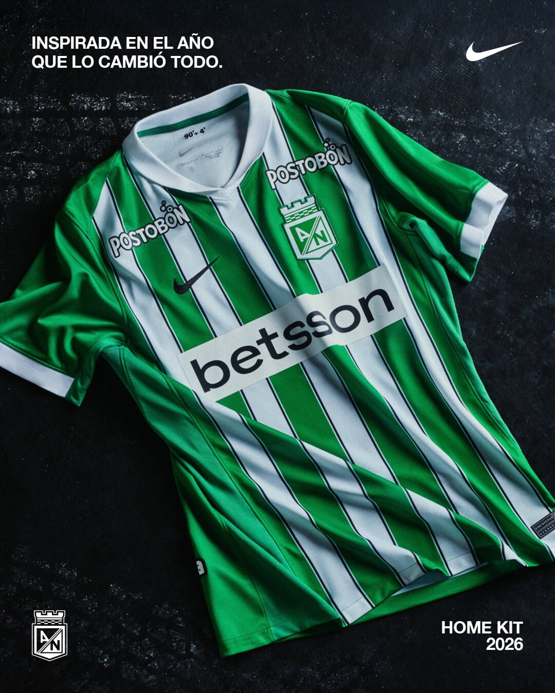 Camisa titular do Atlético Nacional 2026 Nike
