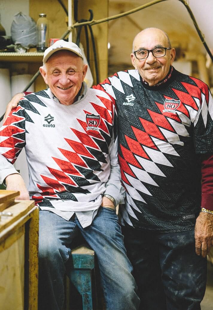 Camisas 80 anos do Sorrento Calcio 2025-2026 Ezeta