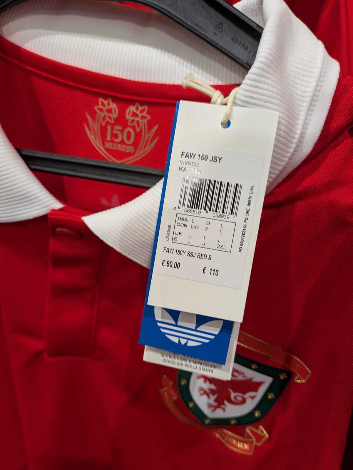 Camisa dos 150 anos do País de Gales 2026 adidas