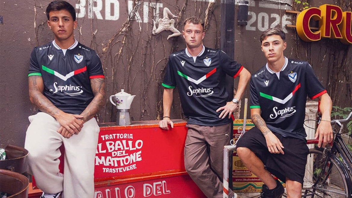 Terceira camisa do Vélez Sarsfield 2026 Macron a