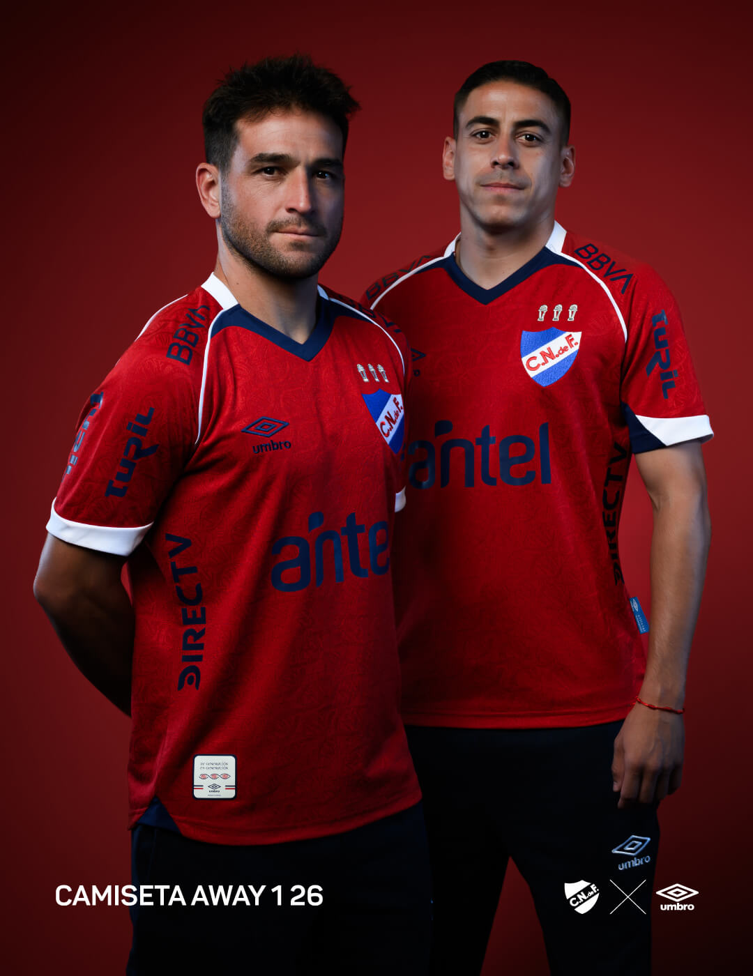 Camisa reserva vermelha do Nacional 2026-2027 Umbro