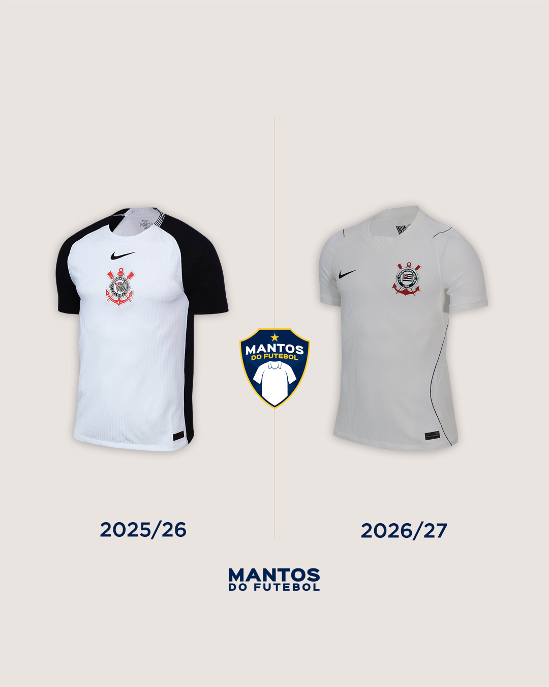 Camisa do Corinthians 2025-2026 - Antes e Depois