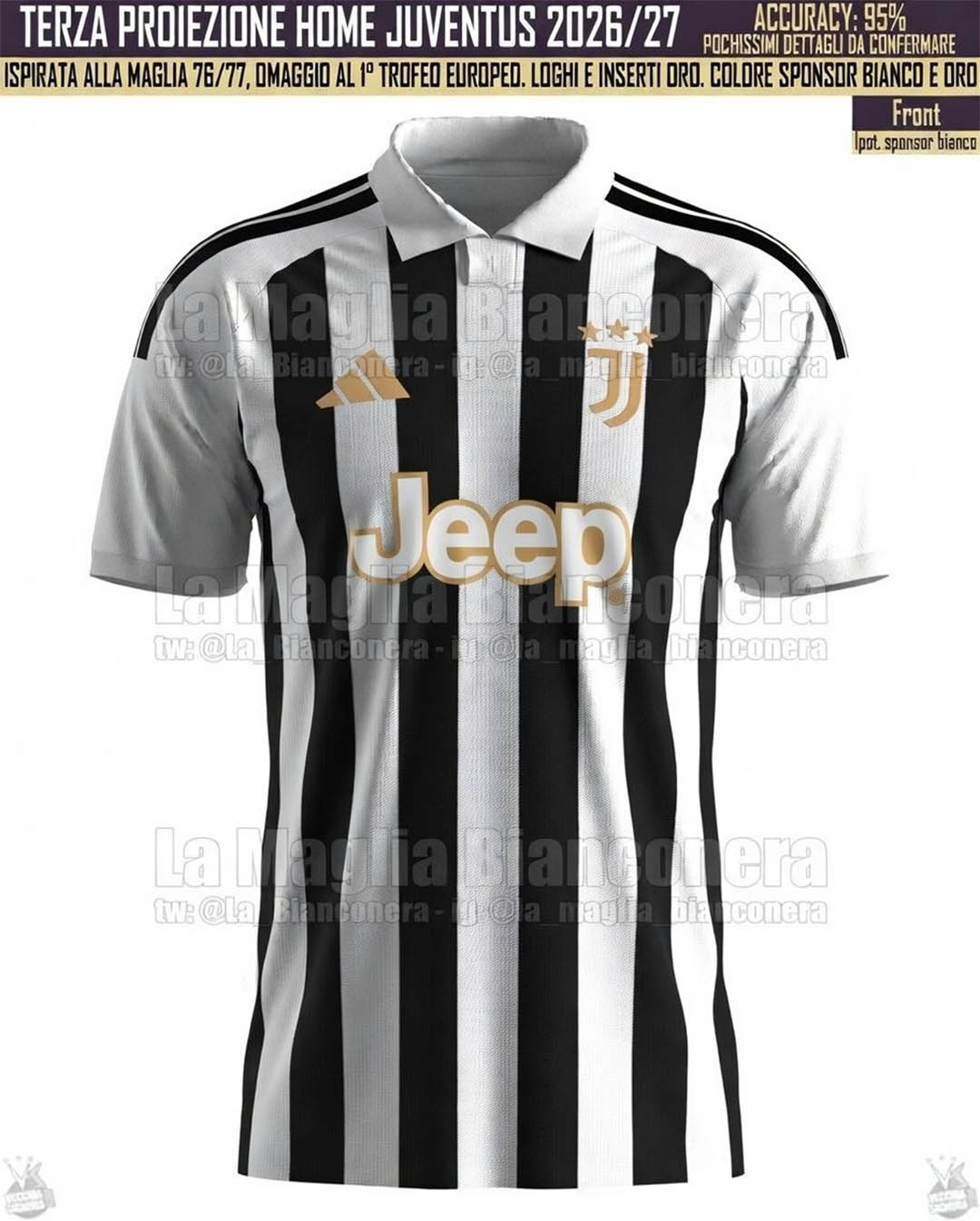 Camisa titular da Juventus 2026-2027 adidas