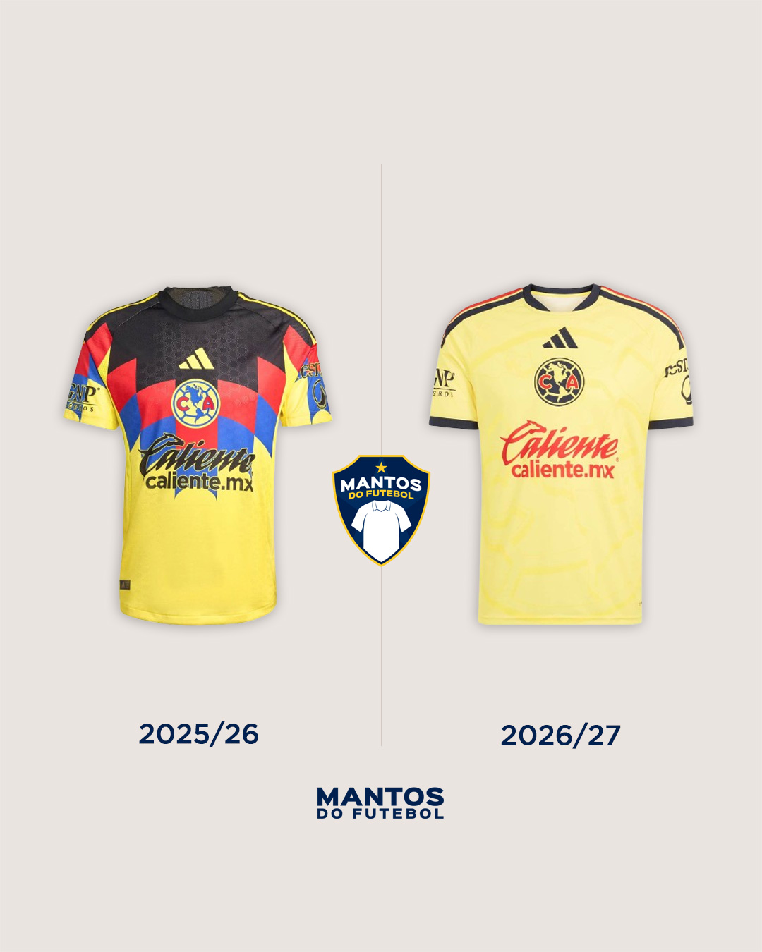 Camisa titular do Club América 2026-2027 adidas Antes x Depois