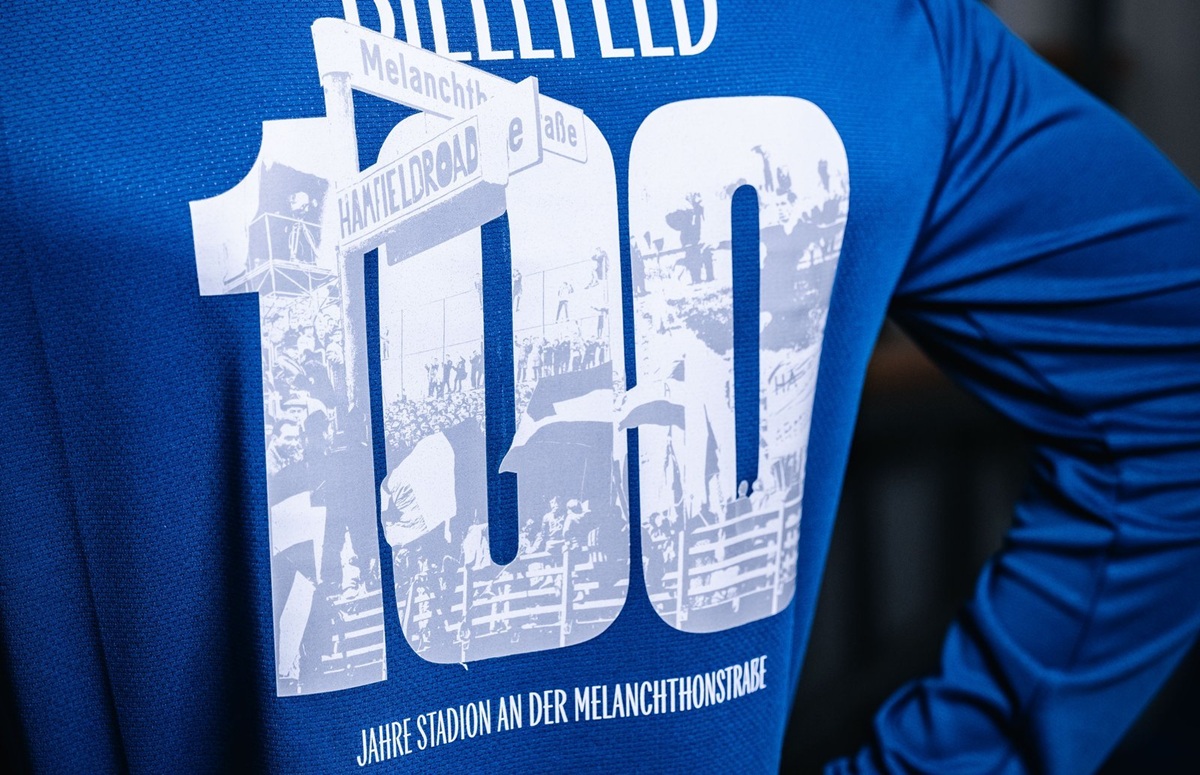camisa 100 anos estádio arminia bielefeld 2026 umbro