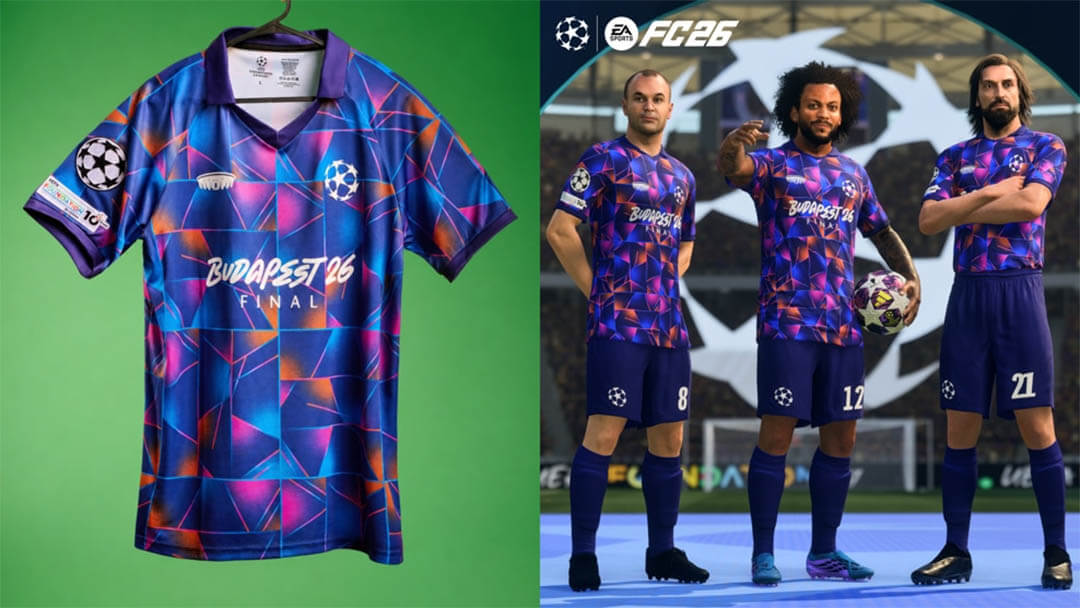 UEFA revela camisa oficial da final da Champions League 2026 em Budapeste