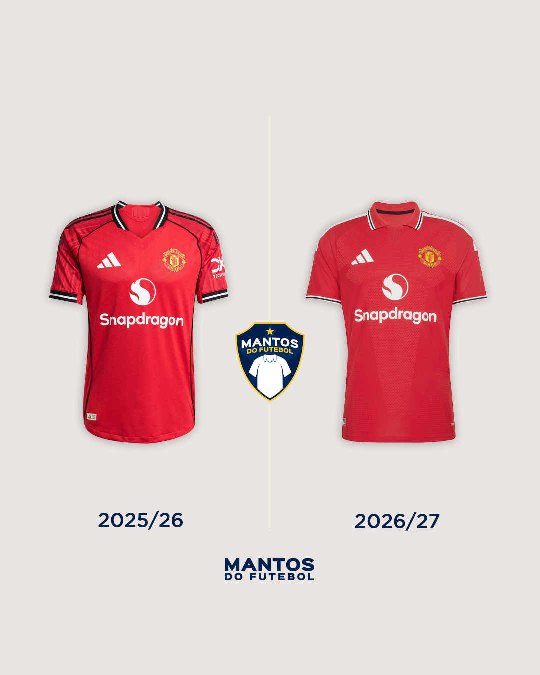 Camisa titular do Manchester United 2026-2027 adidas