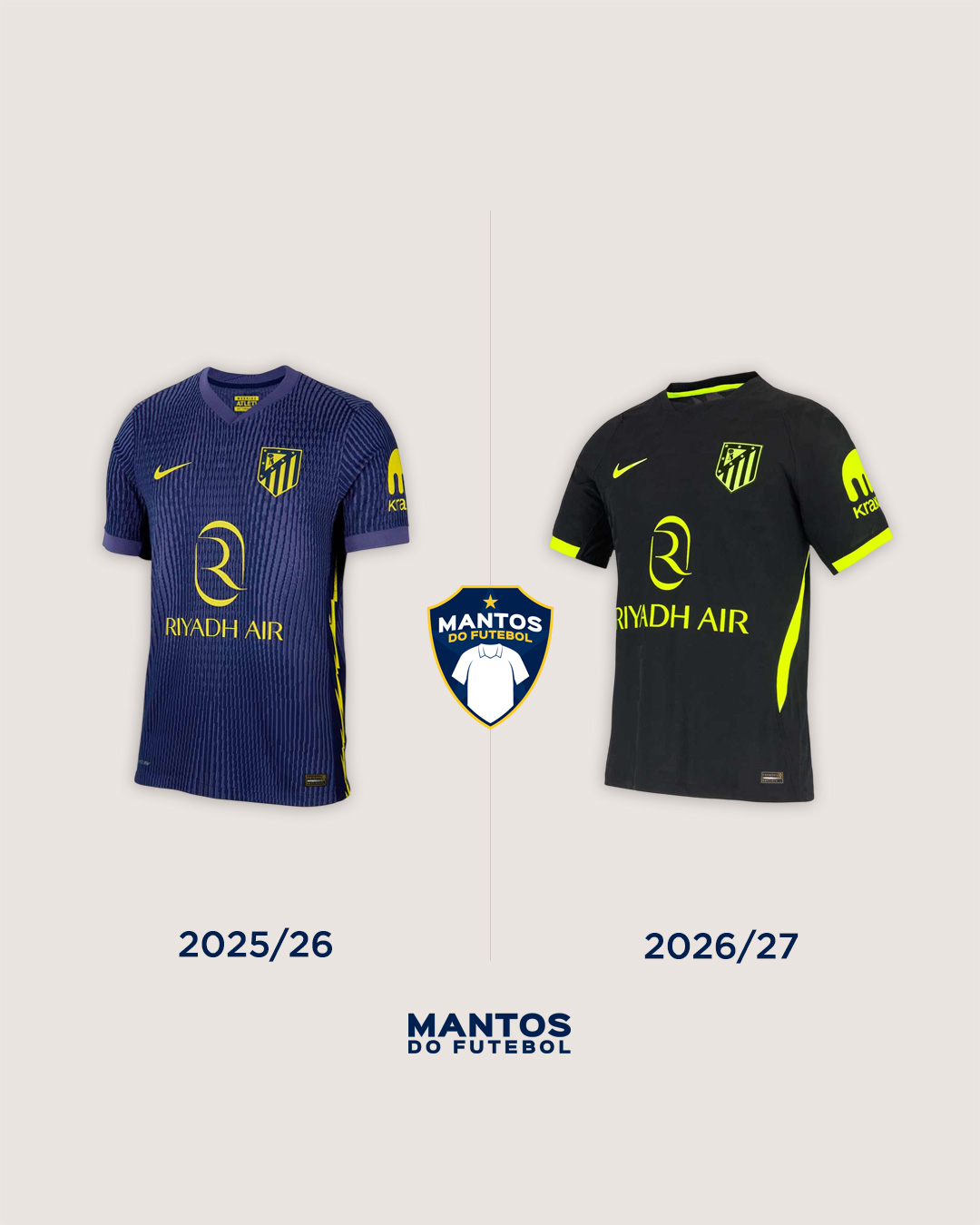 camisa reserva atlético de madrid 2026-2027 nike Antes e Depois