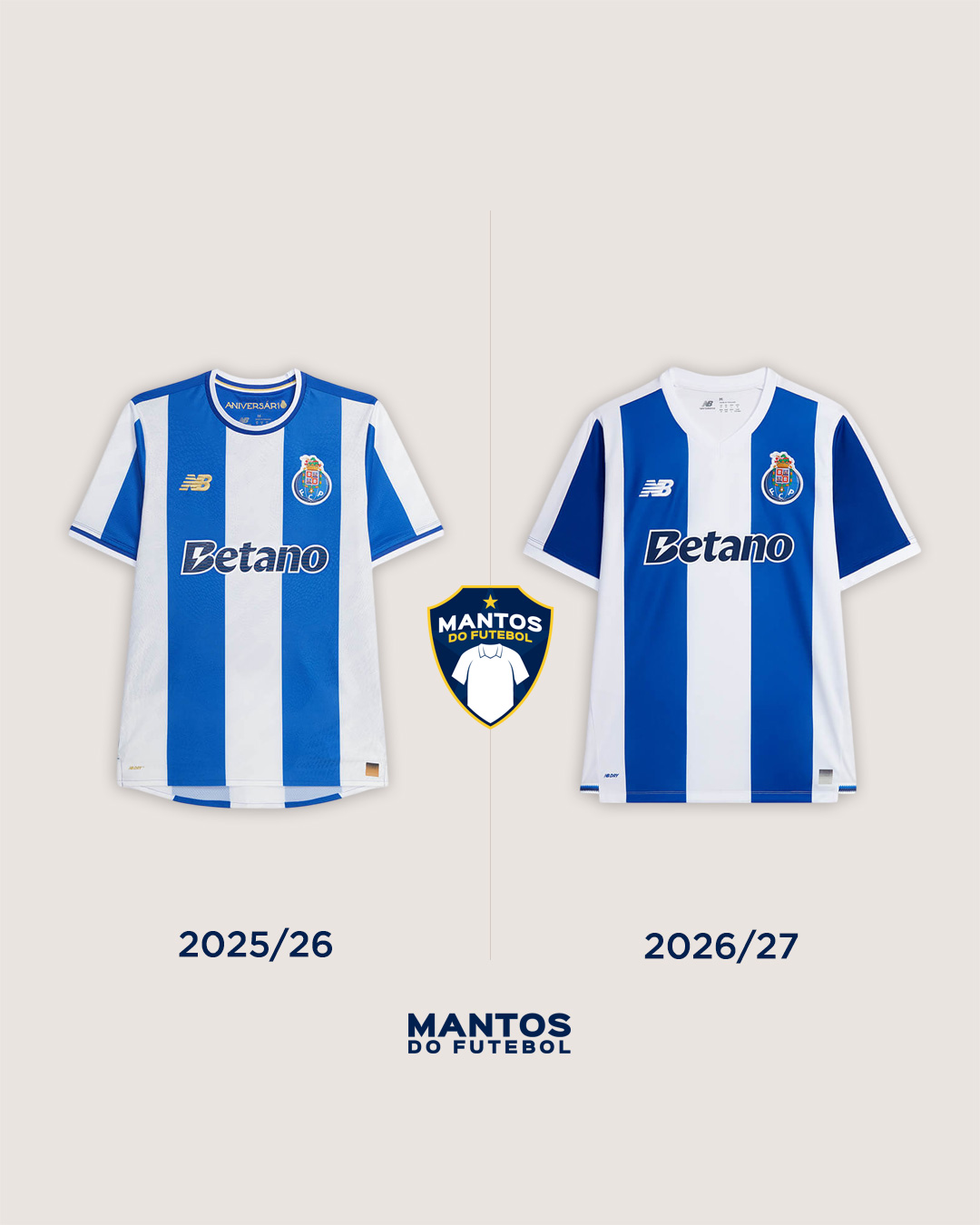 camisa titular porto 2026-2027 new balance Antes e Depois