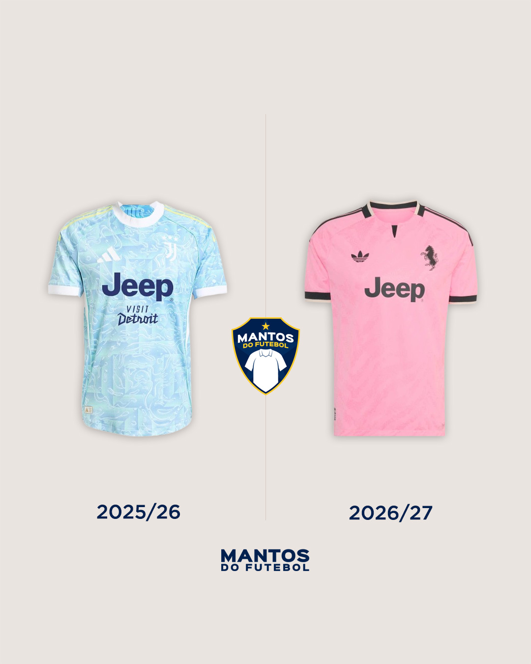 Camisa reserva da Juventus 2026-2027 adidas Antes x Depois