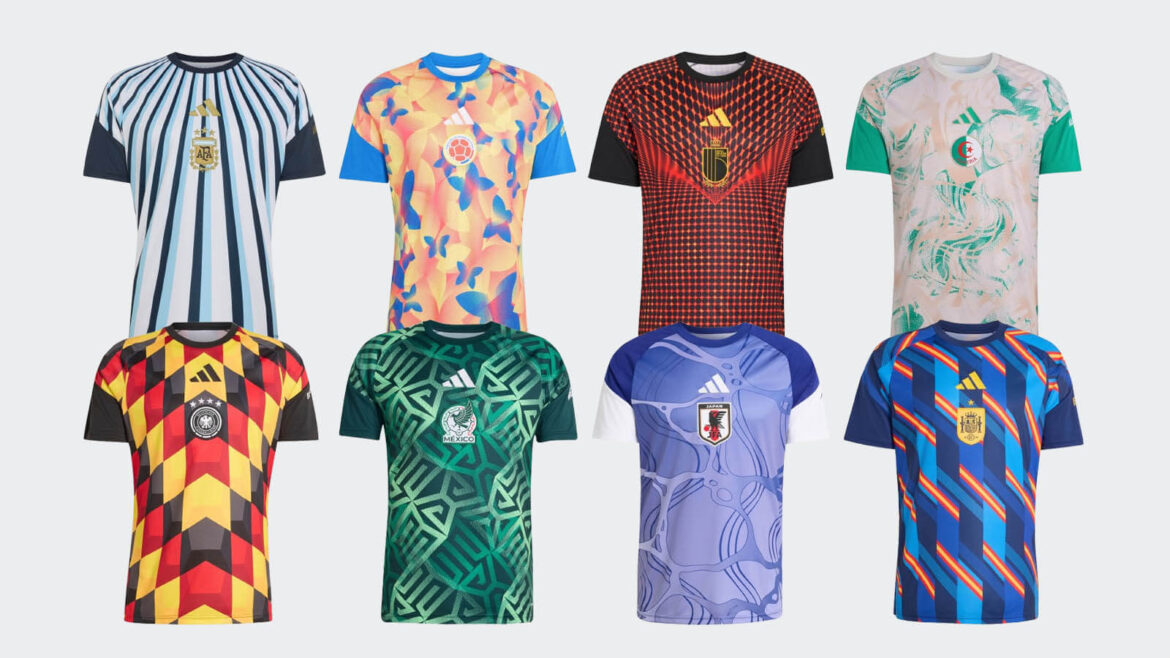Camisas pré-jogo da adidas Copa do Mundo 2026