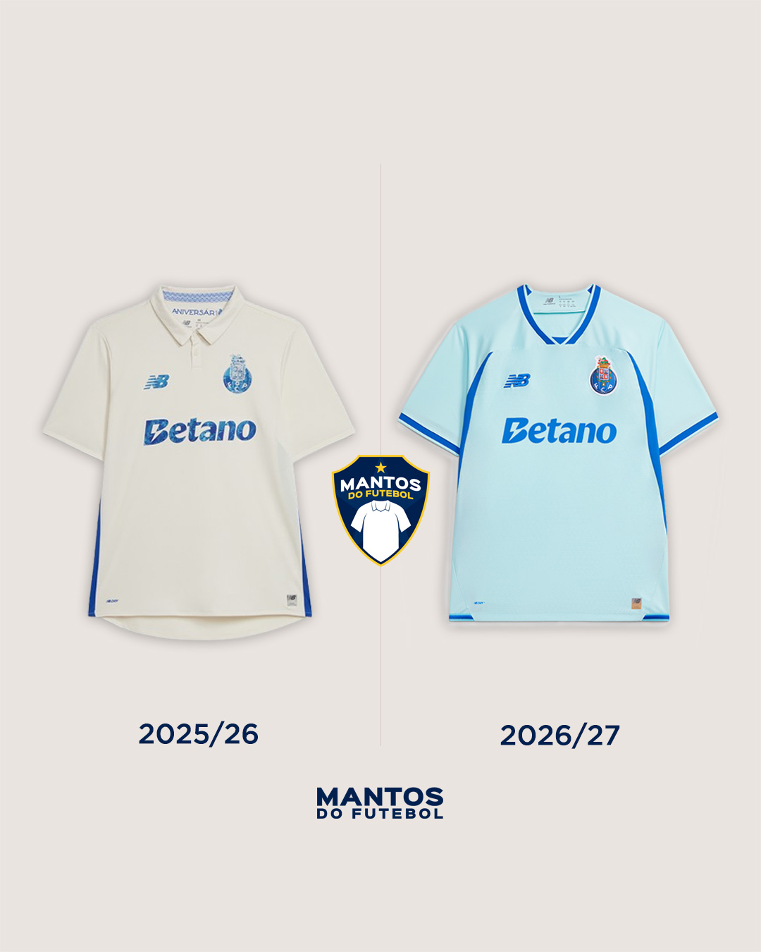 Terceira camisa do FC Porto 2026-2027 New Balance Antes e Depois
