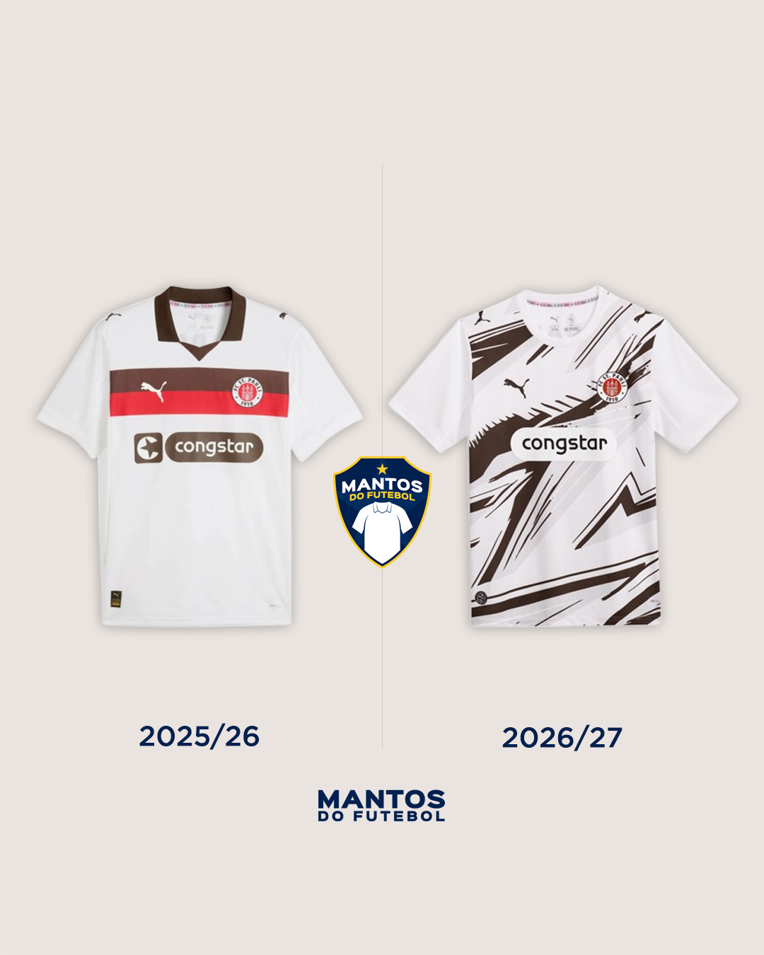 camisas st. pauli 2026-2027 puma Antes e Depois Away