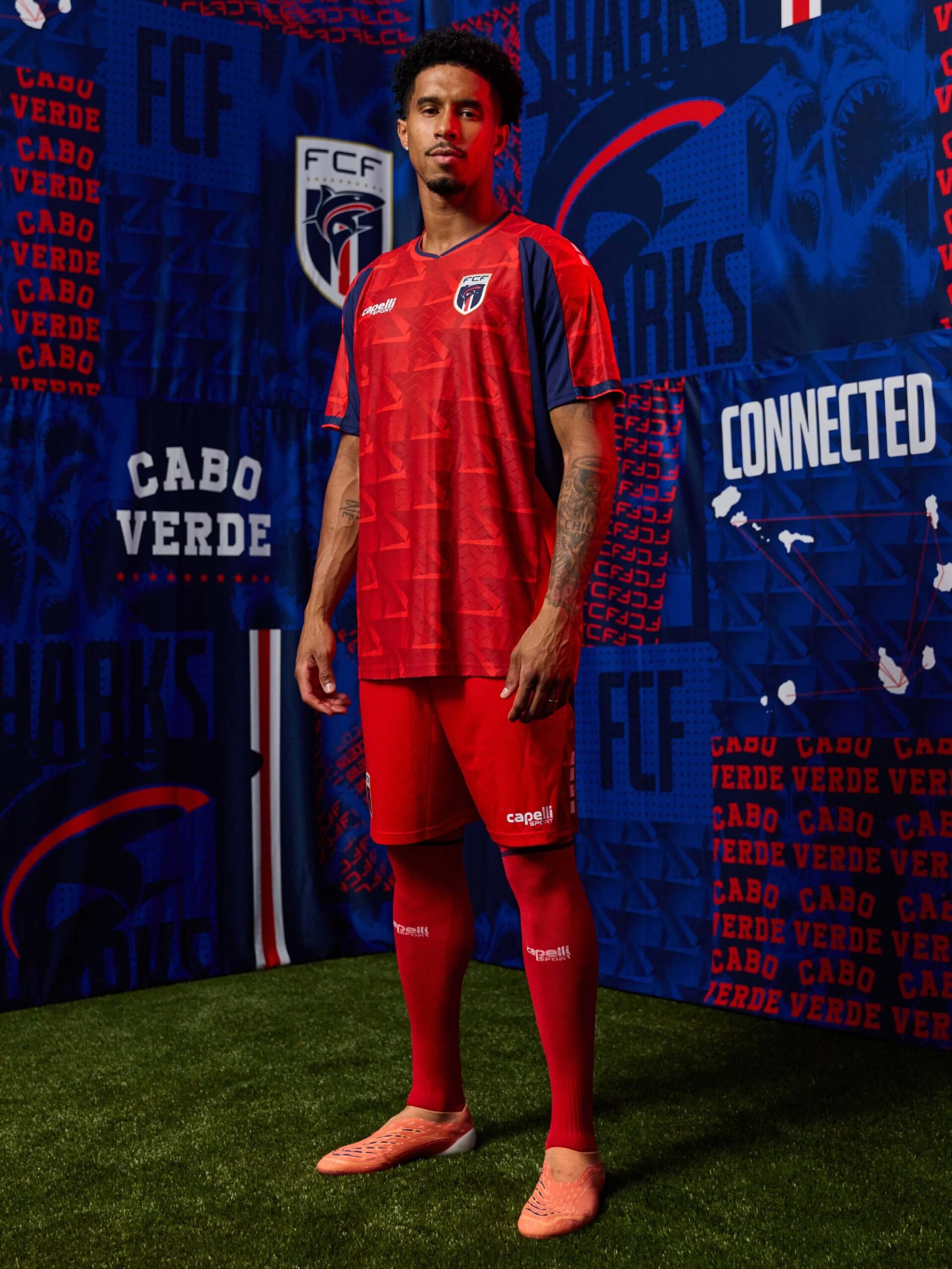 Terceira camisa vermelha do Cabo Verde 2026 Capelli Sport