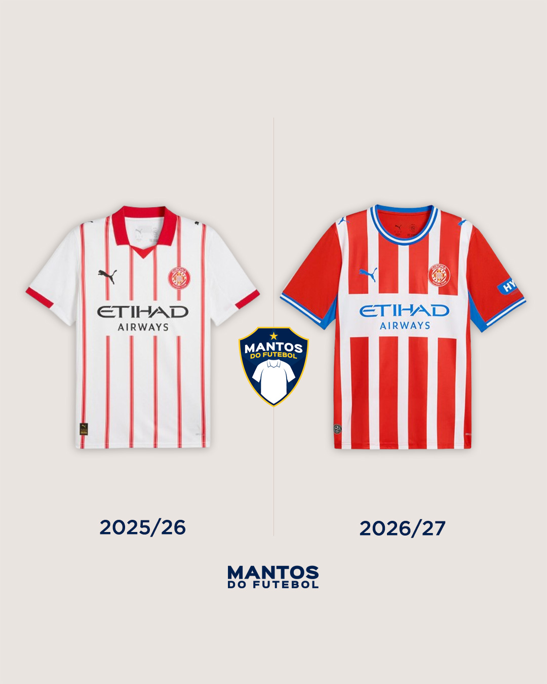 camisa titular girona 2026-2027 puma Antes e Depois