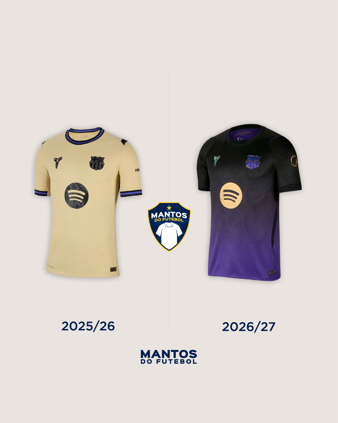 Camisa reserva do Barcelona 2026-2027 Kobe Antes x Depois