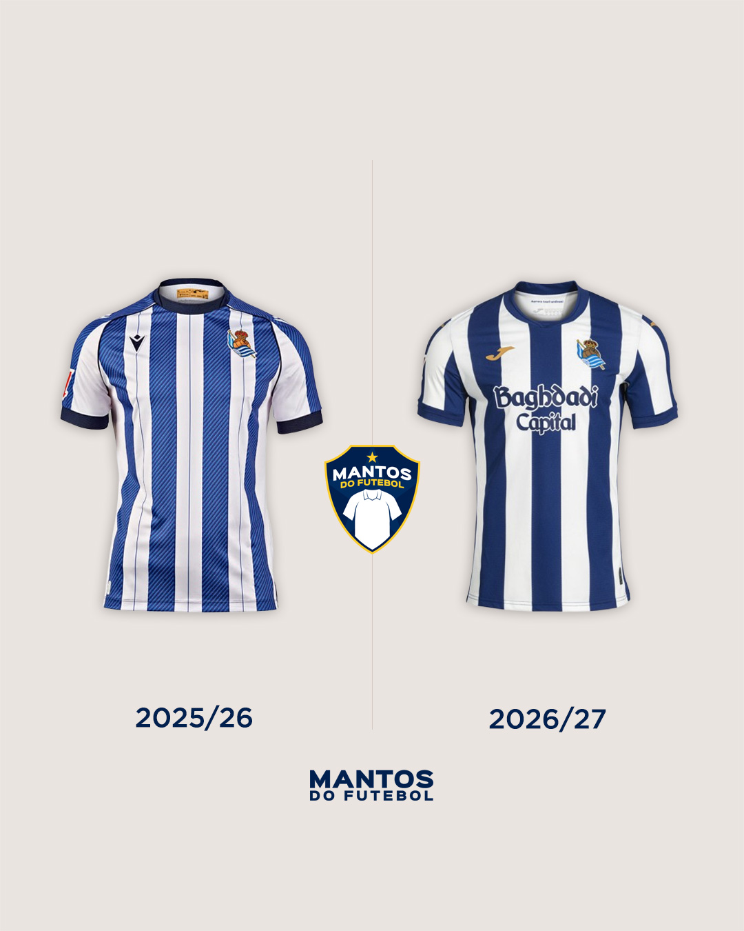 Camisa titular real sociedad 2026-2027 joma Antes e Depois