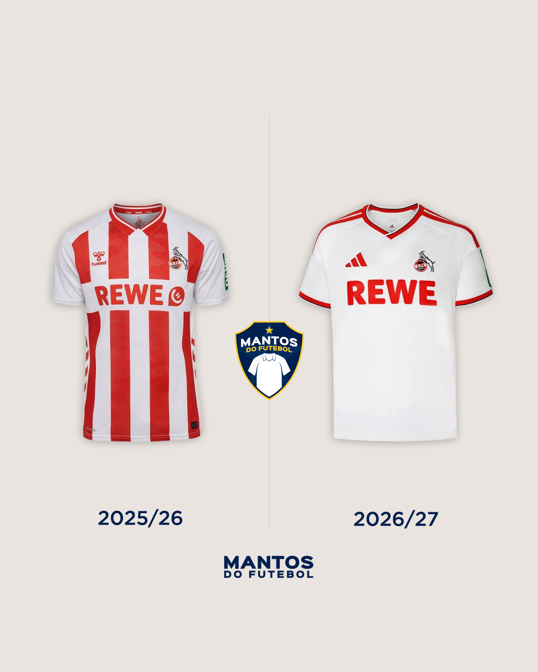 camisa titular colônia 2026-2027 adidas Antes e Depois