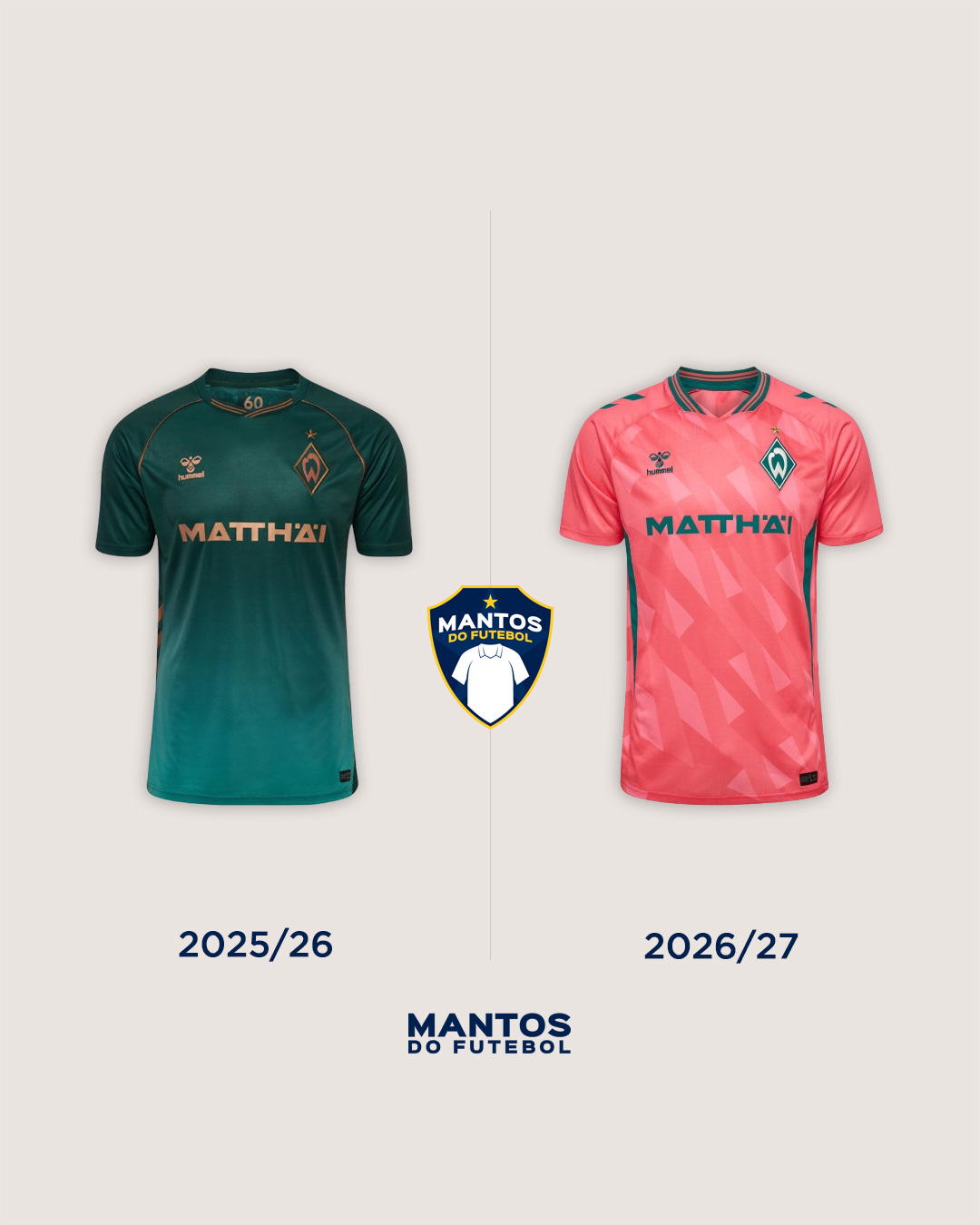 Terceira camisa werder bremen 2026-2027 hummel Antes e Depois