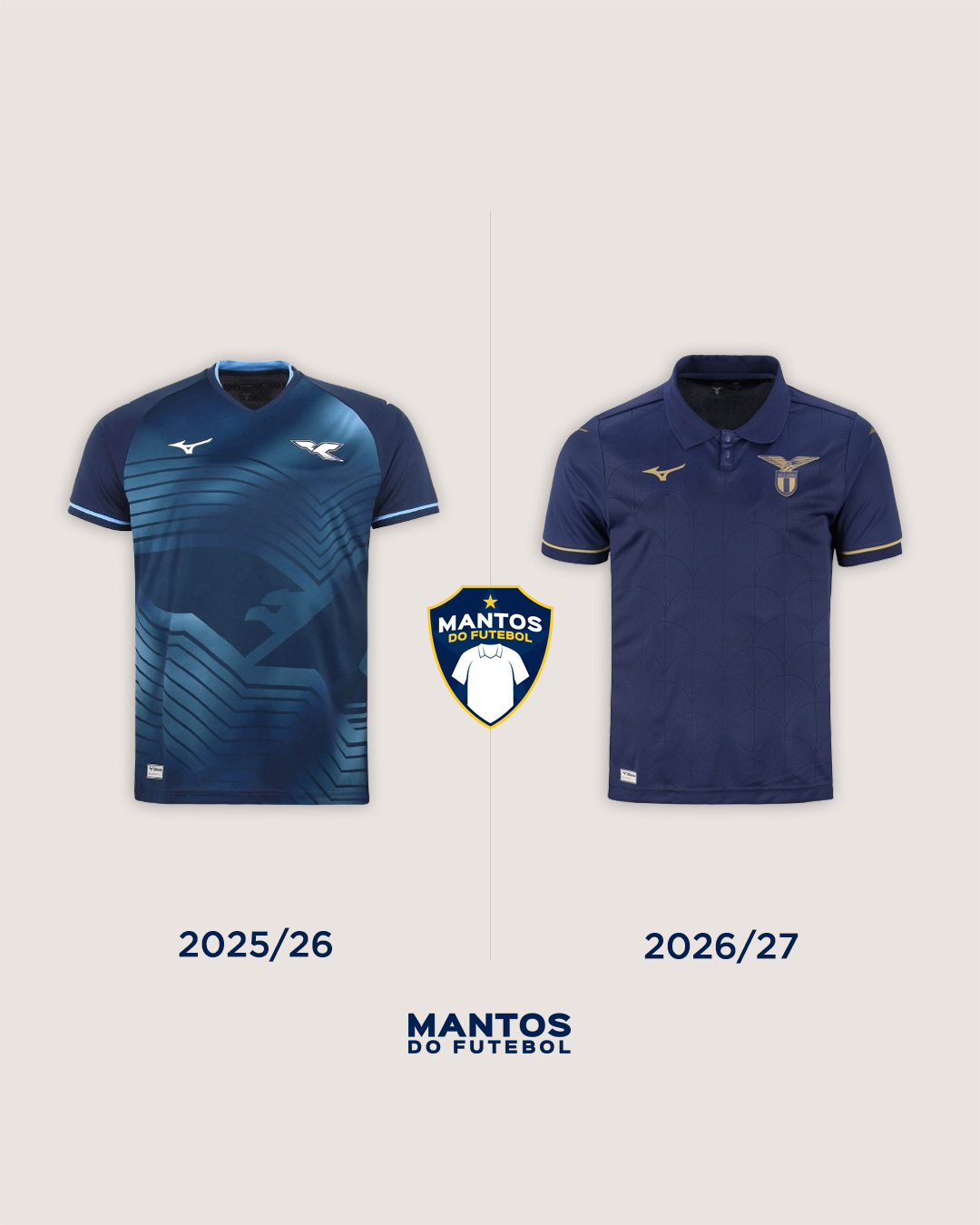 camisas lazio 2026-2027 mizuno Away - Antes x Depois