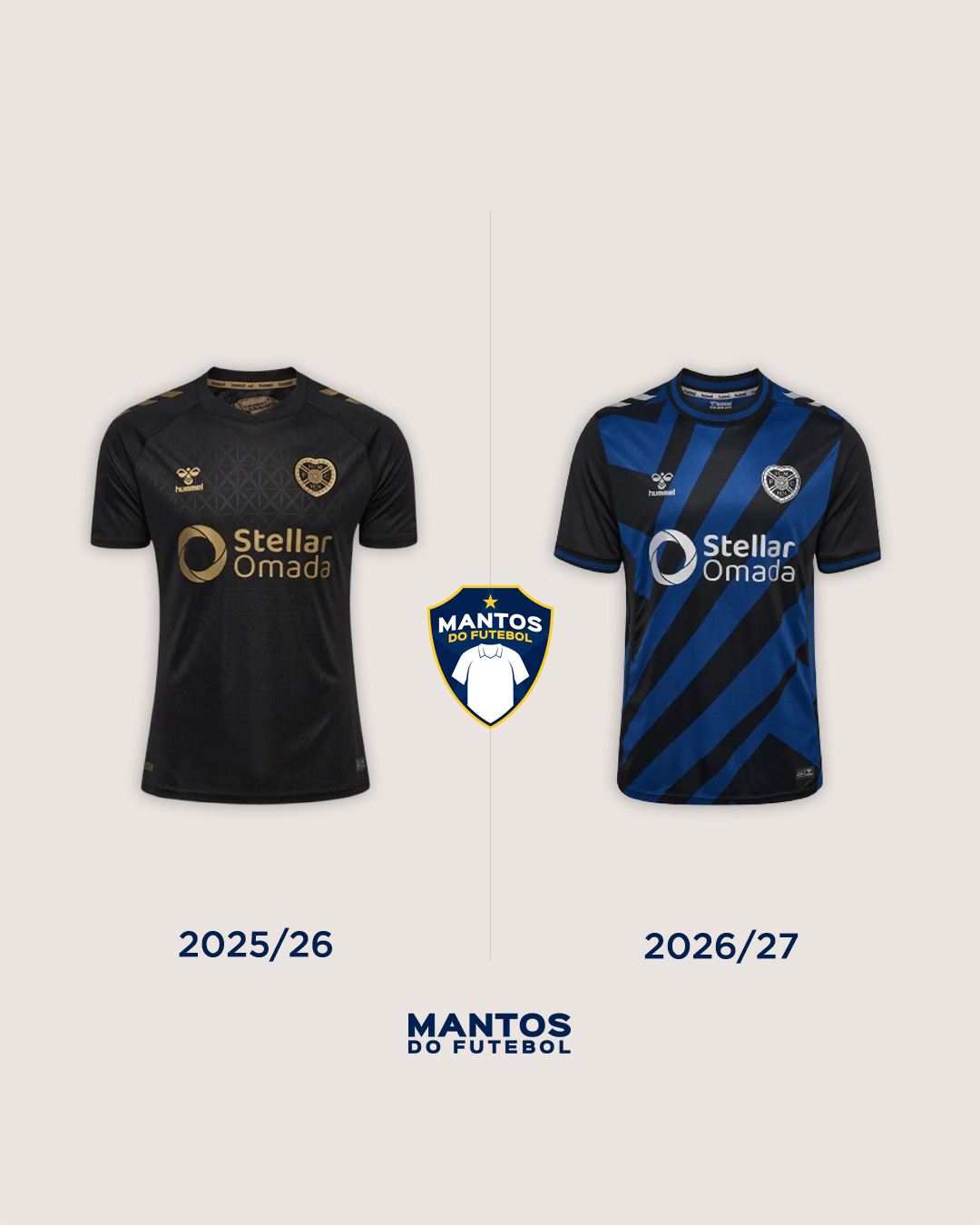 Terceira camisa hearts 2026-2027 hummel Antes e Depois