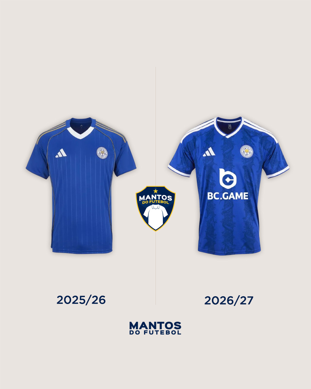 Camisa titular do Leicester City 2026-2027 adidas