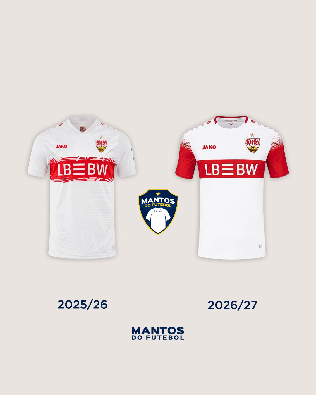camisa titular do stuttgart 2026-2027 jako Antes x Depois