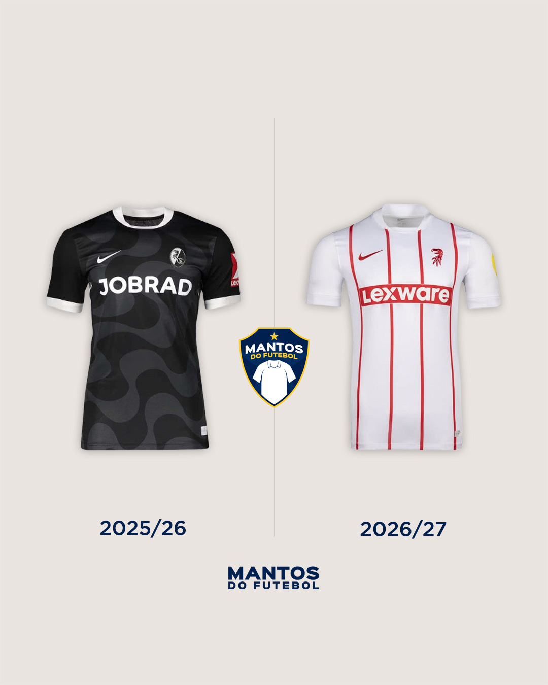 Camisa reserva do SC Freiburg 2026-2027 Nike kit - Antes x Depois