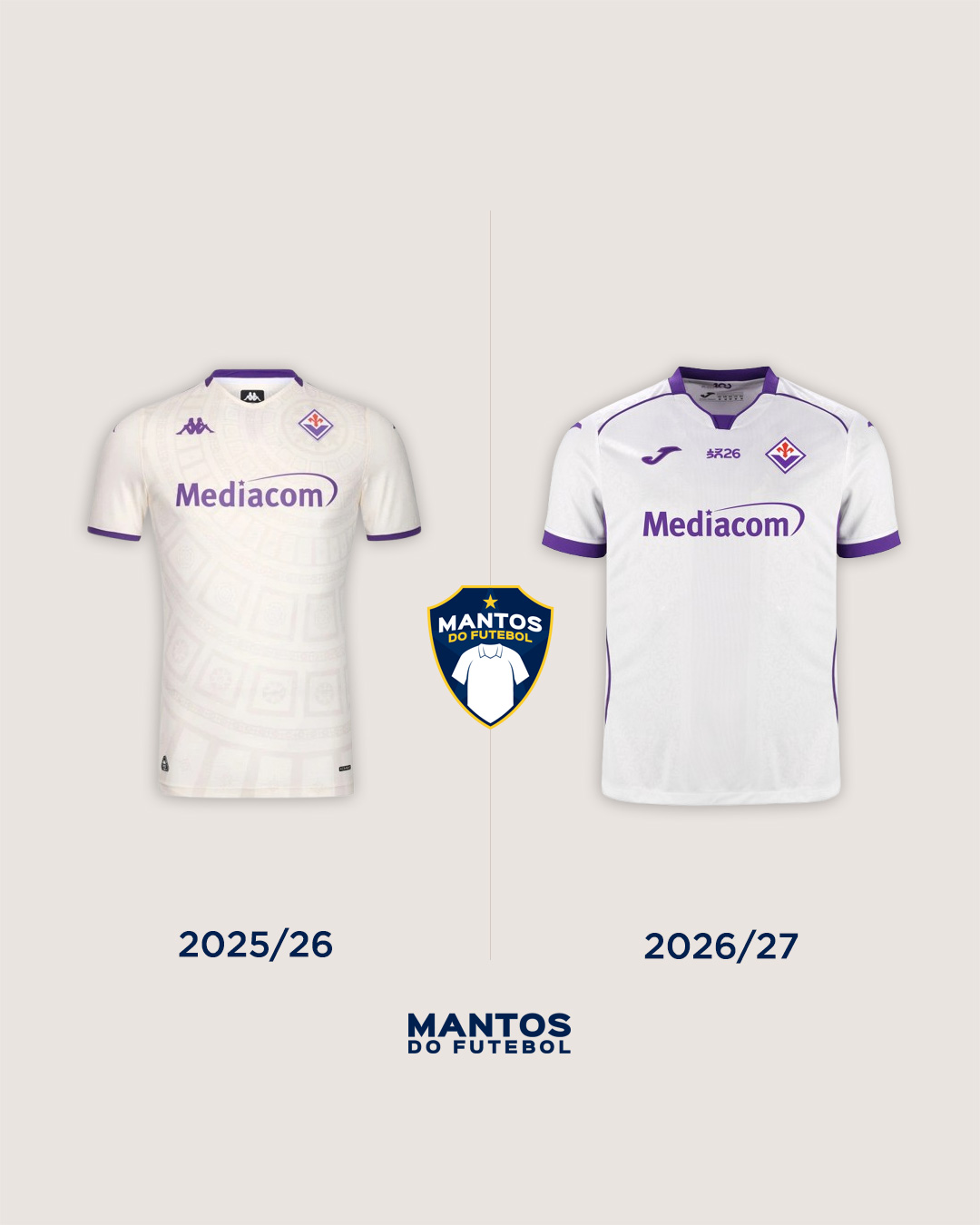 camisa reserva fiorentina 2026-2027 joma Antes x Depois