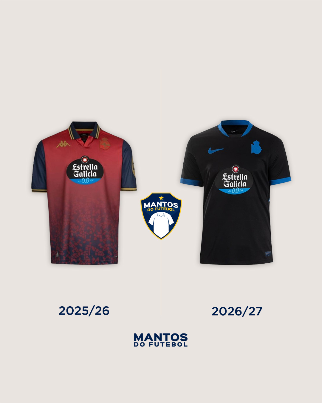 Camisa reserva deportivo a coruna 2026-2027 nike Antes x Depois