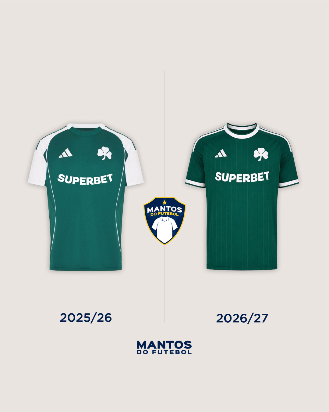 camisas do panathinaikos 2026-2027 adidas Home - Antes x Depois