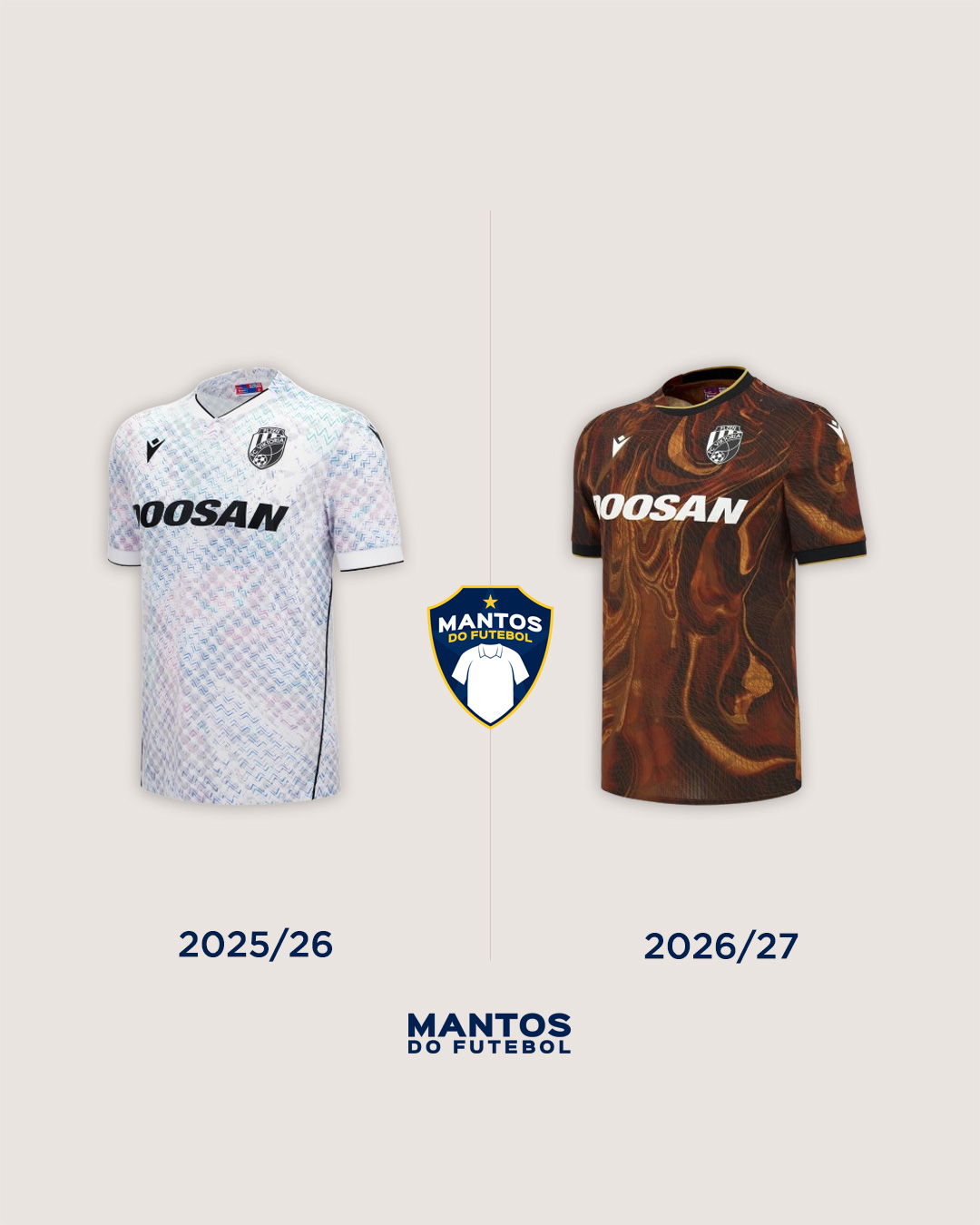 Camisa reserva do Viktoria Plzen 2026-2027 Macron Antes x Depois