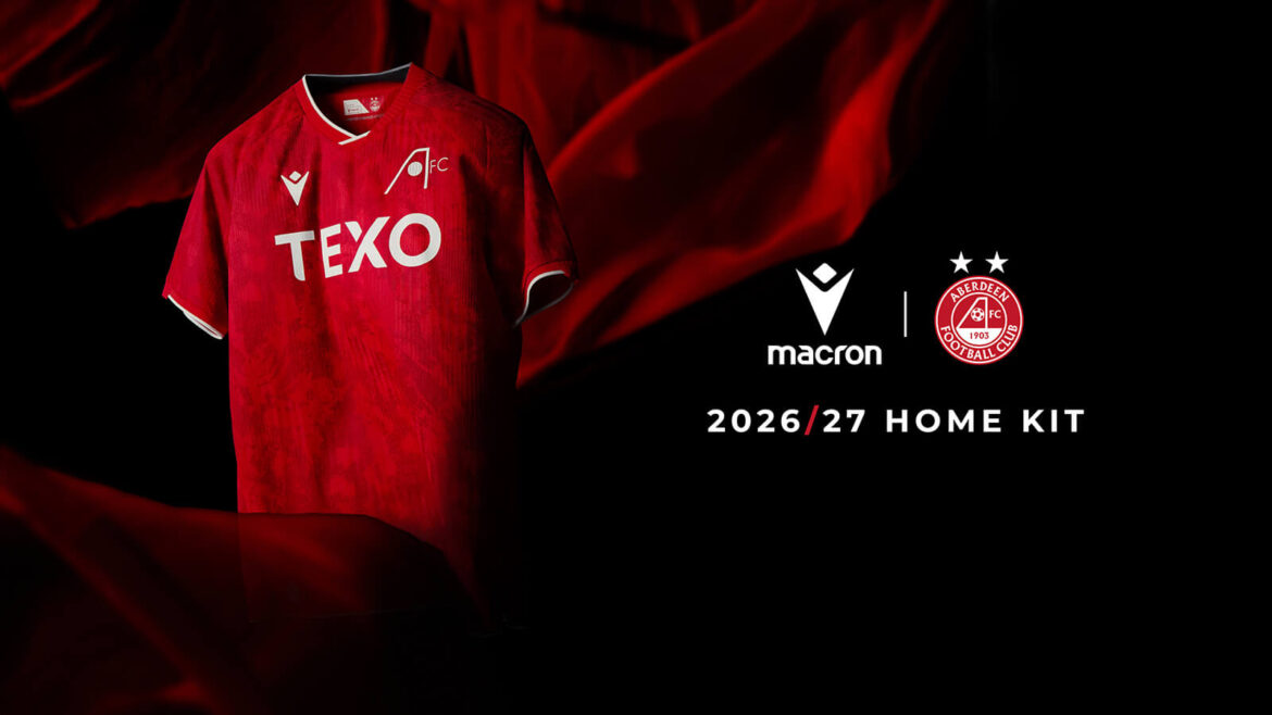Aberdeen FC lança nova camisa titular 2026-2027 assinada pela Macron