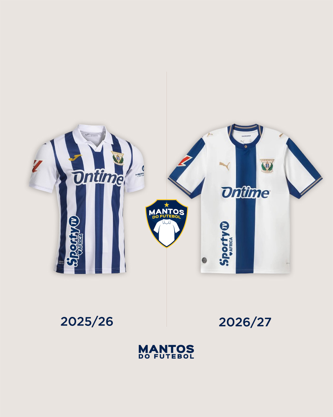 Camisa titular do CD Leganés 2026-2027 PUMA Antes x Depois