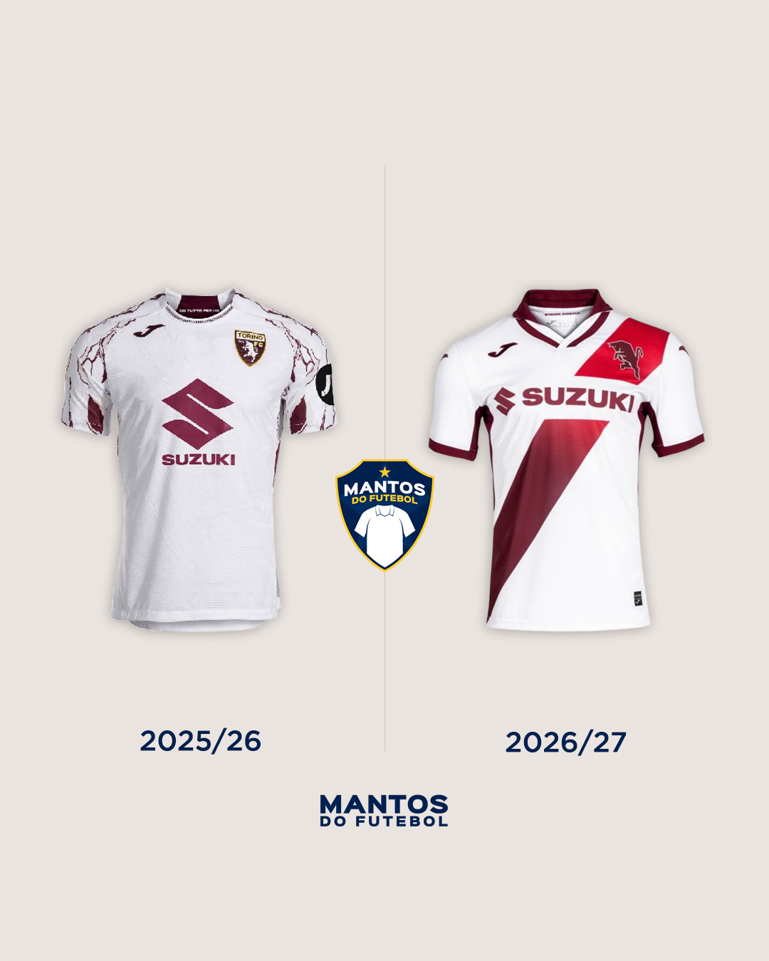 camisa reserva torino fc 2026-2027 JOMA Antes x Depois