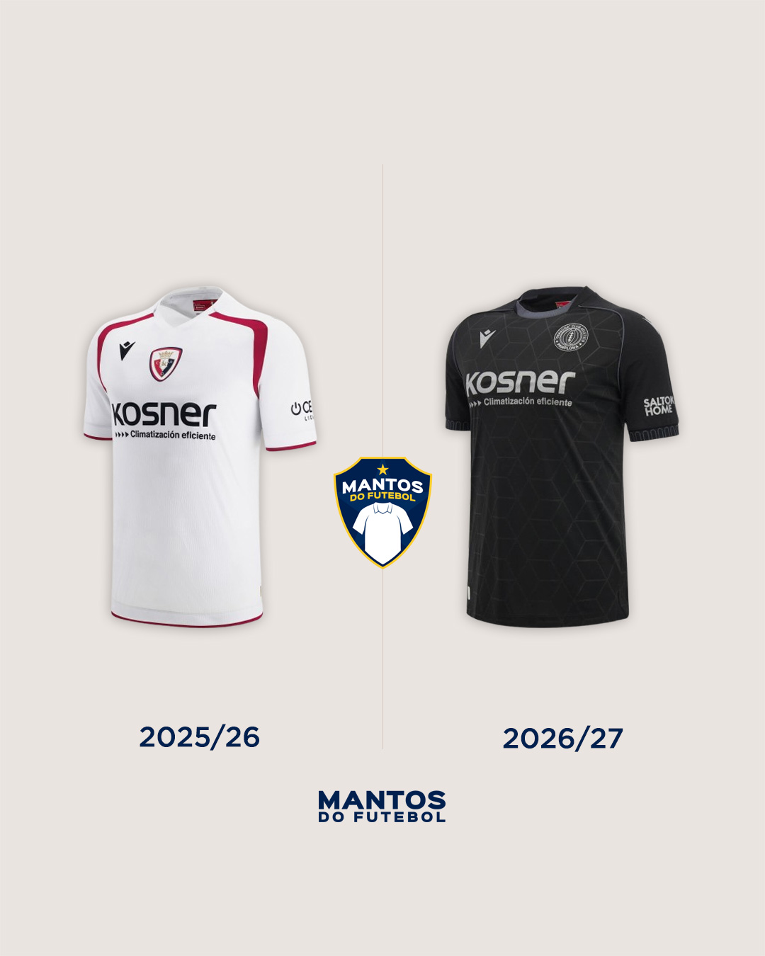 Terceira camisa Osasuna 2026-2027 Macron Antes x Depois