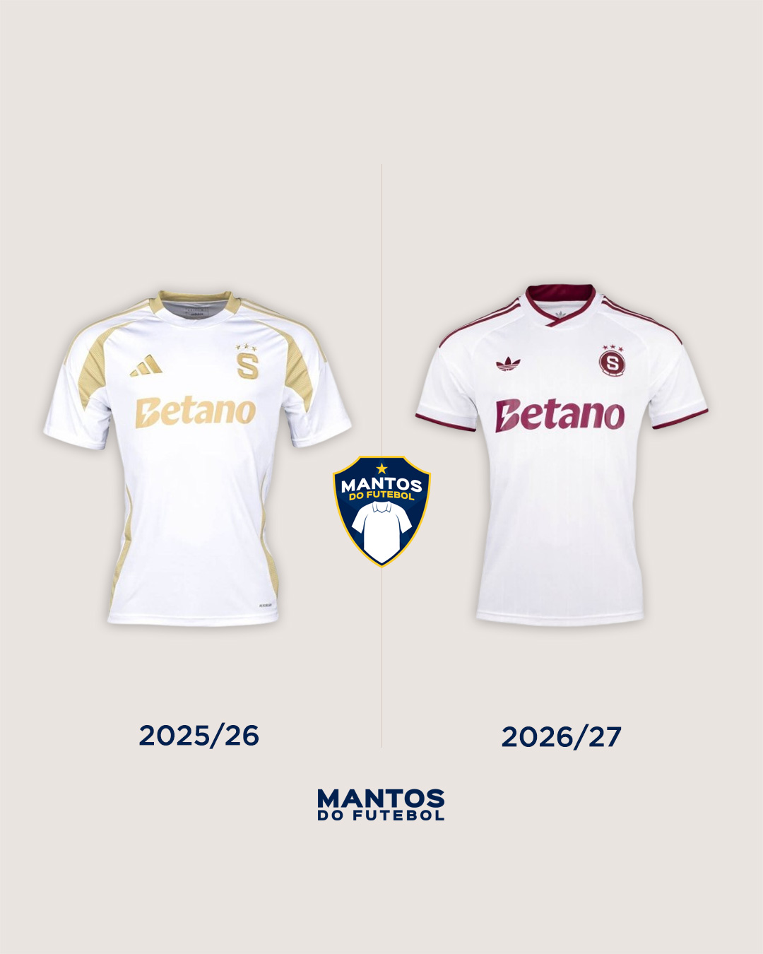 Camisa reserva do Sparta Praga 2026-2027 adidas Antes x Depois