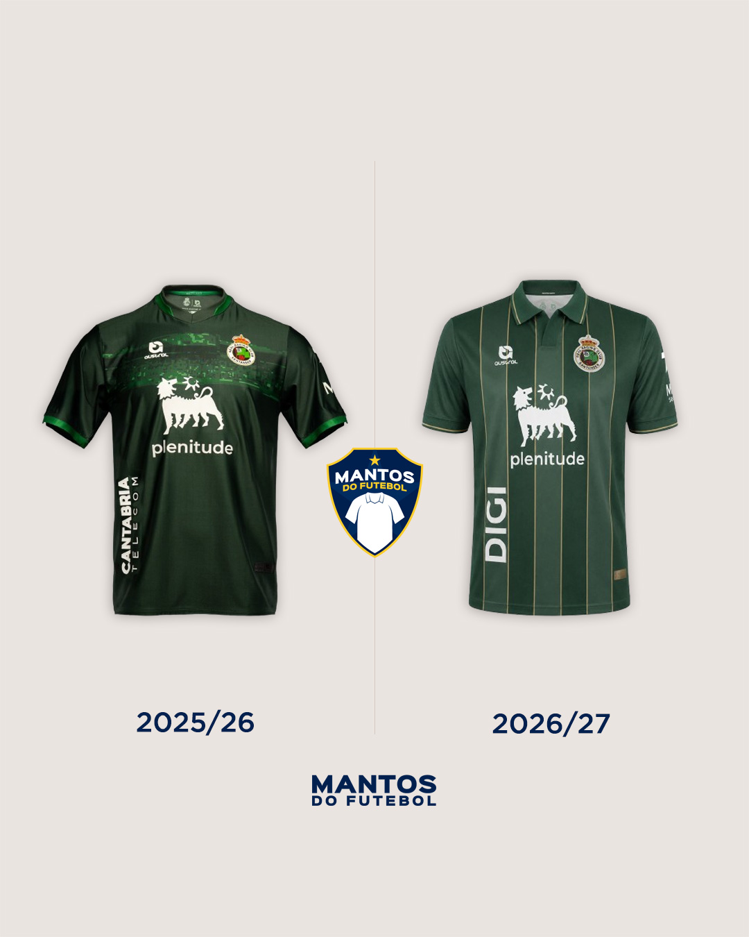 Camisa reserva do racing santander 2026-2027 austral - Antes x Depois