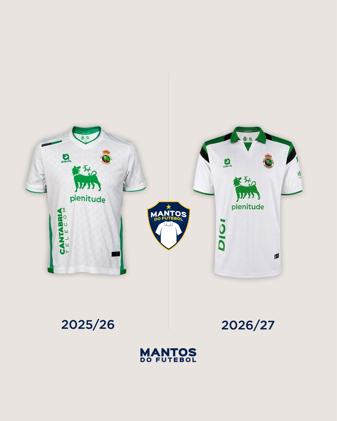 Camisa titular do racing santander 2026-2027 austral - Antes x Depois